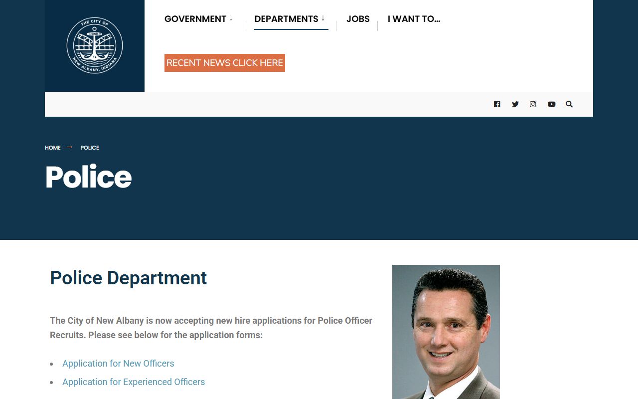 New Albany Police Department website for New Albany jail mugshots and arrest records