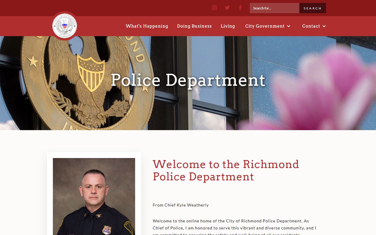 Richmond Police Department website for Richmond jail mugshots and local arrest records