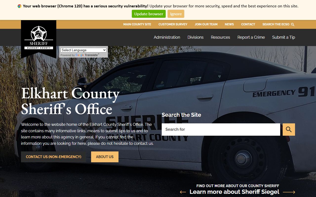 Elkhart County Sheriff Office homepage Elkhart County jail mugshots