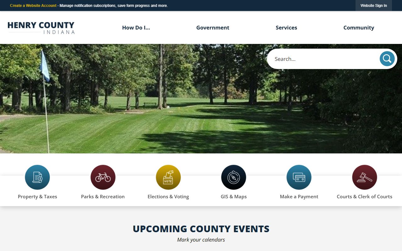 Henry County Sheriff homepage showing jail information and booking records